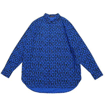 Louis Vuitton Perforated Monogram Pattern Long Sleeve Shirt XXL Blue Black