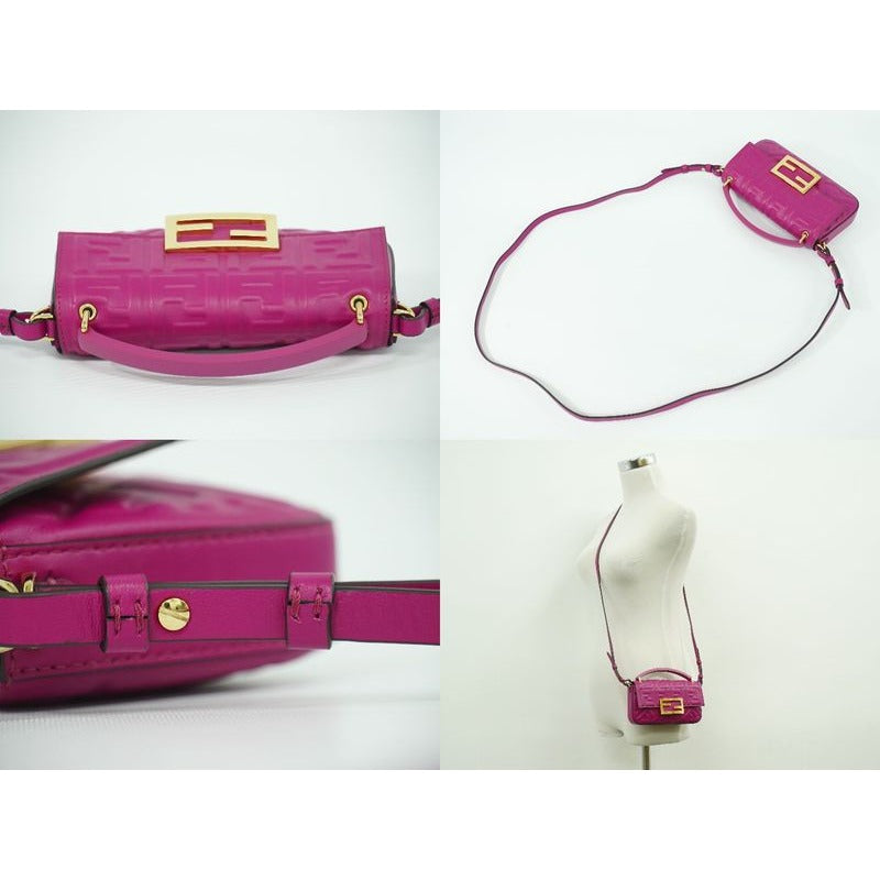 Fendi Baguette Phone Pouch Zucca 2-Way Shoulder Bag Handbag Pochette — view 6