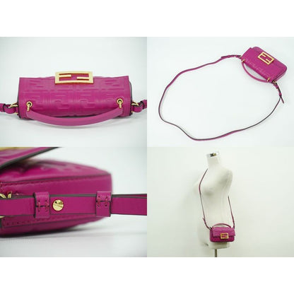 Fendi Baguette Phone Pouch Zucca 2-Way Shoulder Bag Handbag Pochette — view 6
