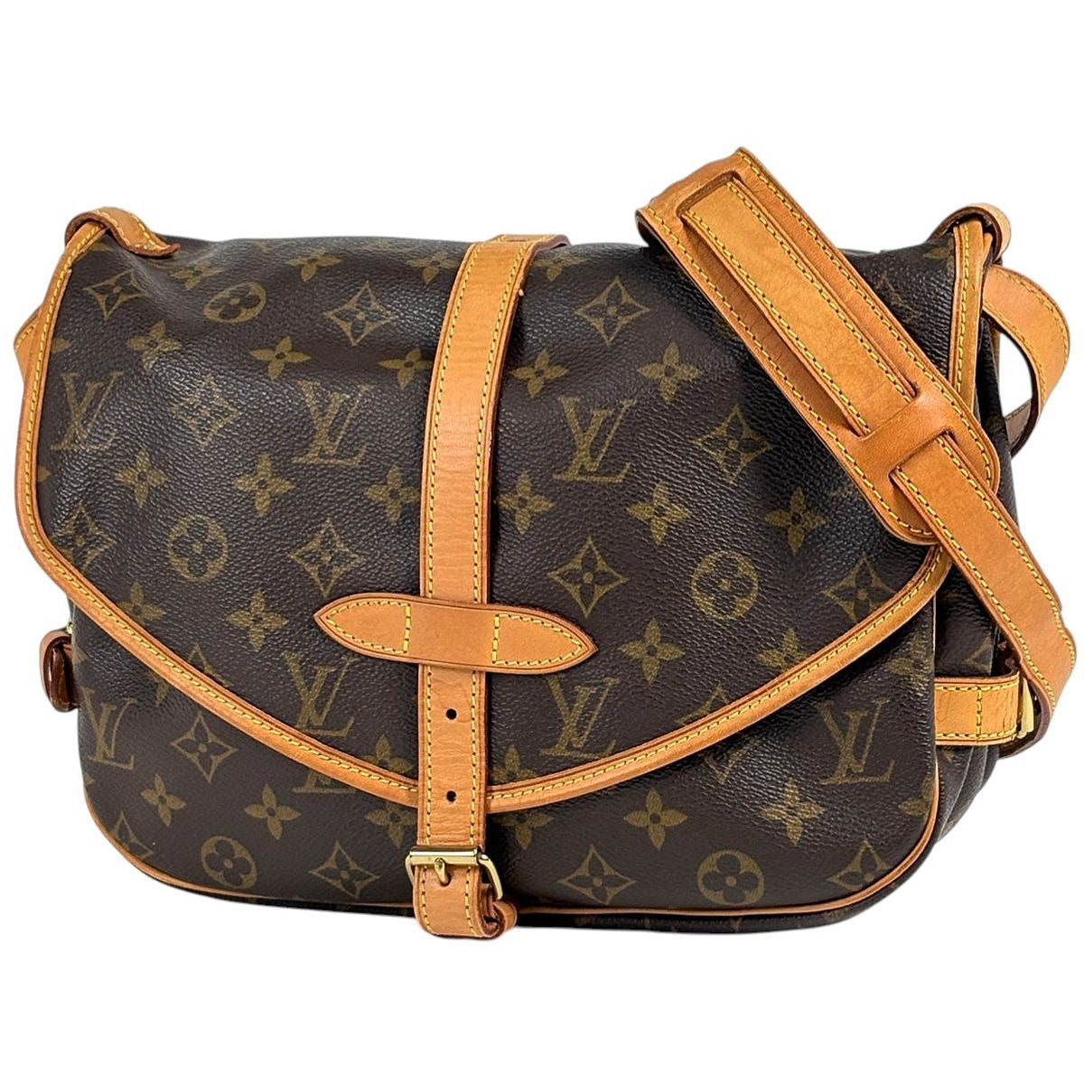 Louis Vuitton Saumur 30 Crossbody Shoulder Bag Monogram Brown