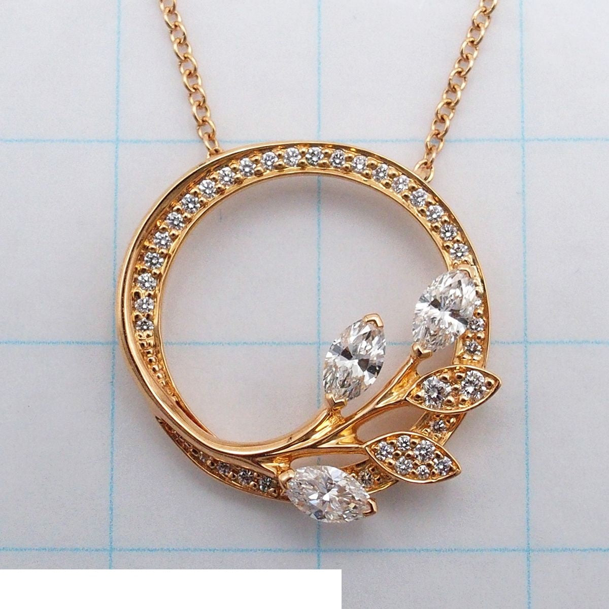 Tiffany & Co Victoria Vine Pink Gold Diamond 18K Necklace — view 6