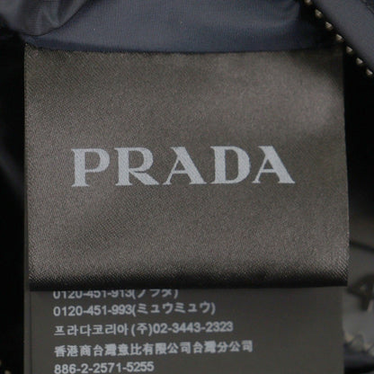 Prada Reversible Zip Up Nylon Jacket with Logo Patch Navy Blue 46 — view 12