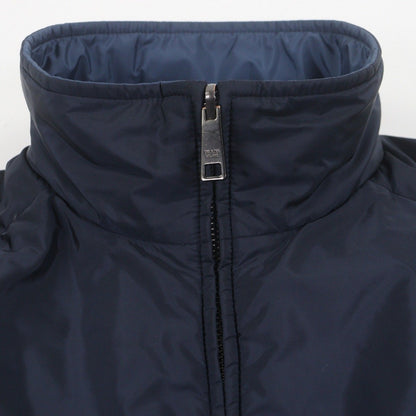 Prada Reversible Zip Up Nylon Jacket with Logo Patch Navy Blue 46 — view 3