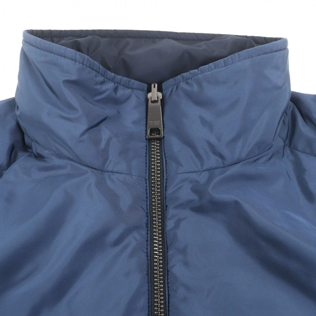 Prada Reversible Zip Up Nylon Jacket with Logo Patch Navy Blue 46 — view 4