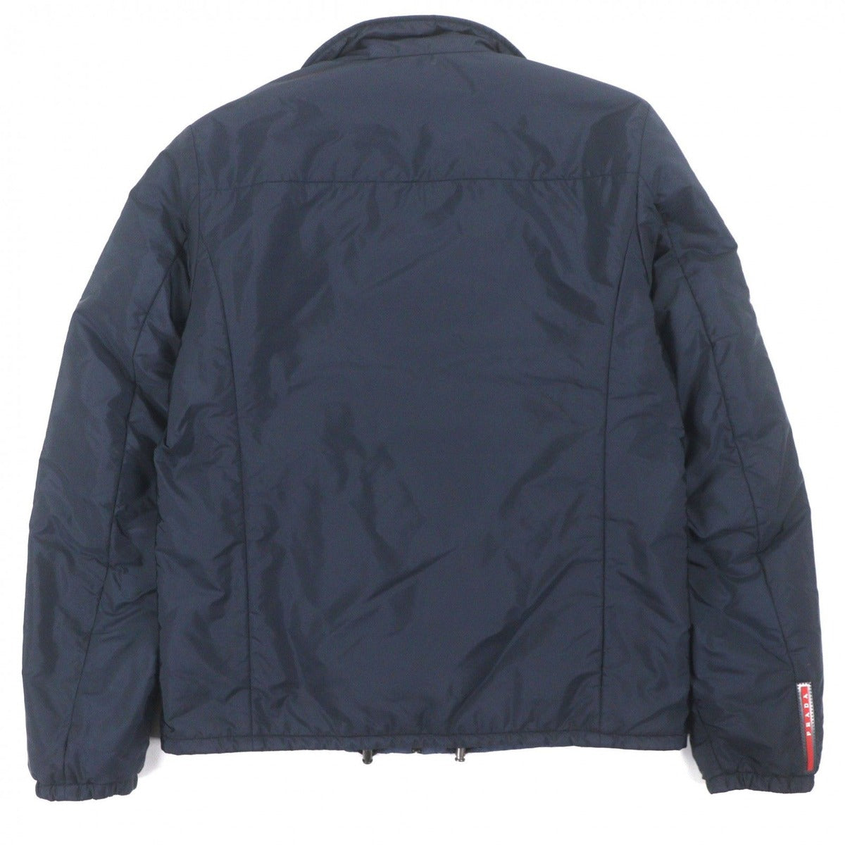 Prada Reversible Zip Up Nylon Jacket with Logo Patch Navy Blue 46 — view 5