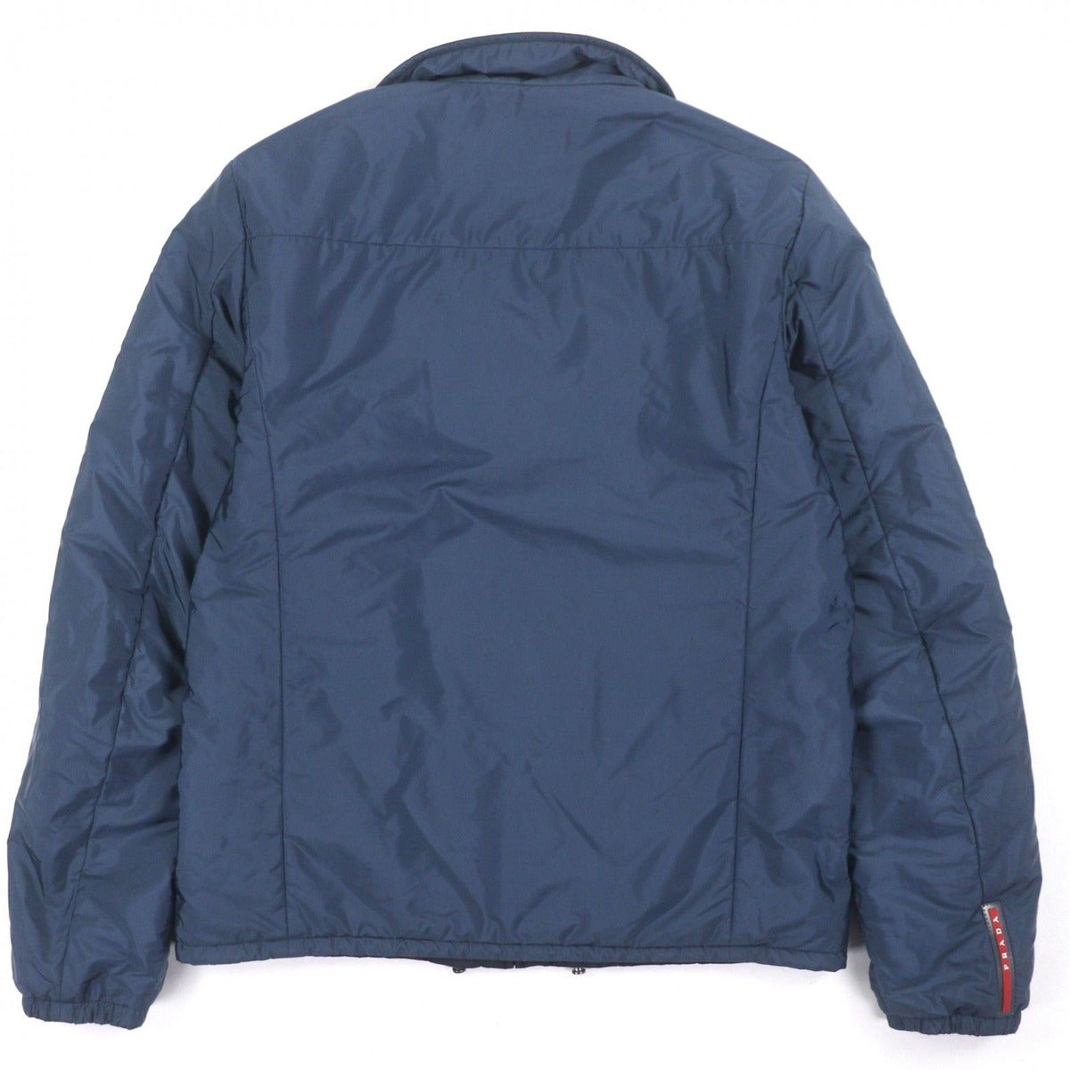 Prada Reversible Zip Up Nylon Jacket with Logo Patch Navy Blue 46 — view 6