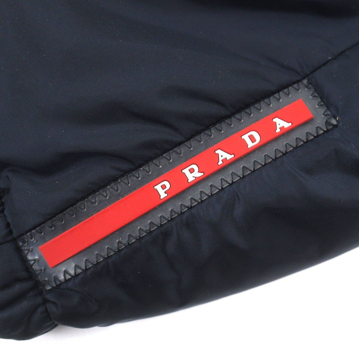 Prada Reversible Zip Up Nylon Jacket with Logo Patch Navy Blue 46 — view 7