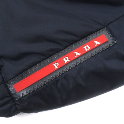 Prada Reversible Zip Up Nylon Jacket with Logo Patch Navy Blue 46 — view 7