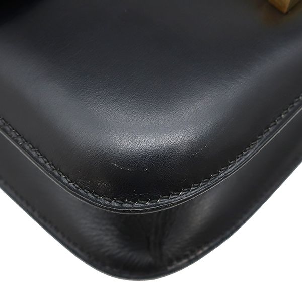 Hermes Shoulder Bag Constance 24 Box Calf Black Gold Hardware Black D Engraved