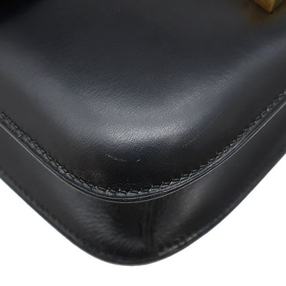 Hermes Shoulder Bag Constance 24 Box Calf Black Gold Hardware Black D Engraved