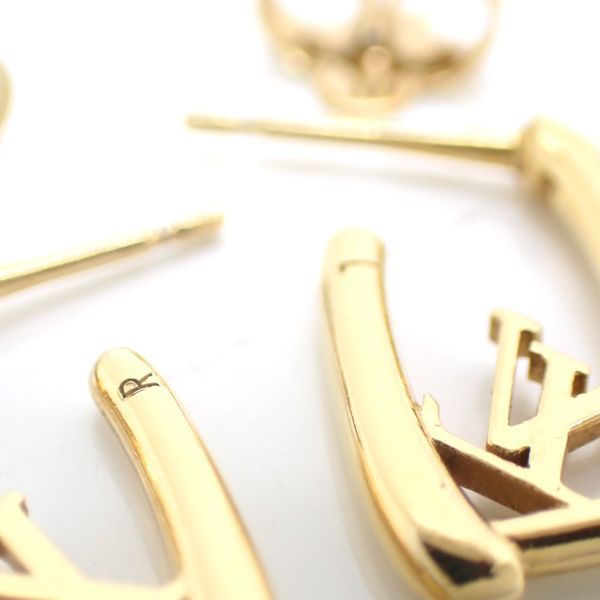 Louis Vuitton Book De Reuil Heart Fallen Love PM Earrings M00463 Gold Color GP