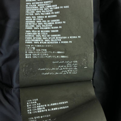 Prada - Leather Paneled Fur Collarless Long Coat - Fully Lined - 40 - Dark Navy