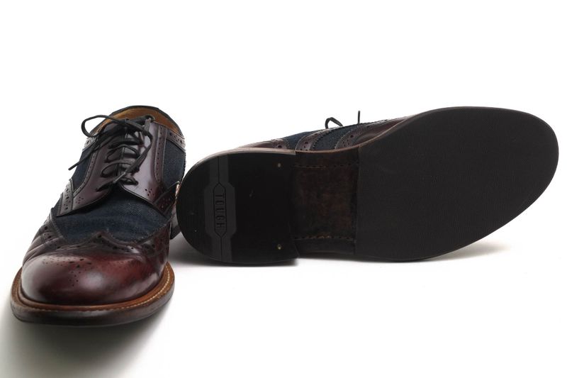 Louis Vuitton Shoes Business Shoes Business Men Cotton Canvas Leather Red Brown