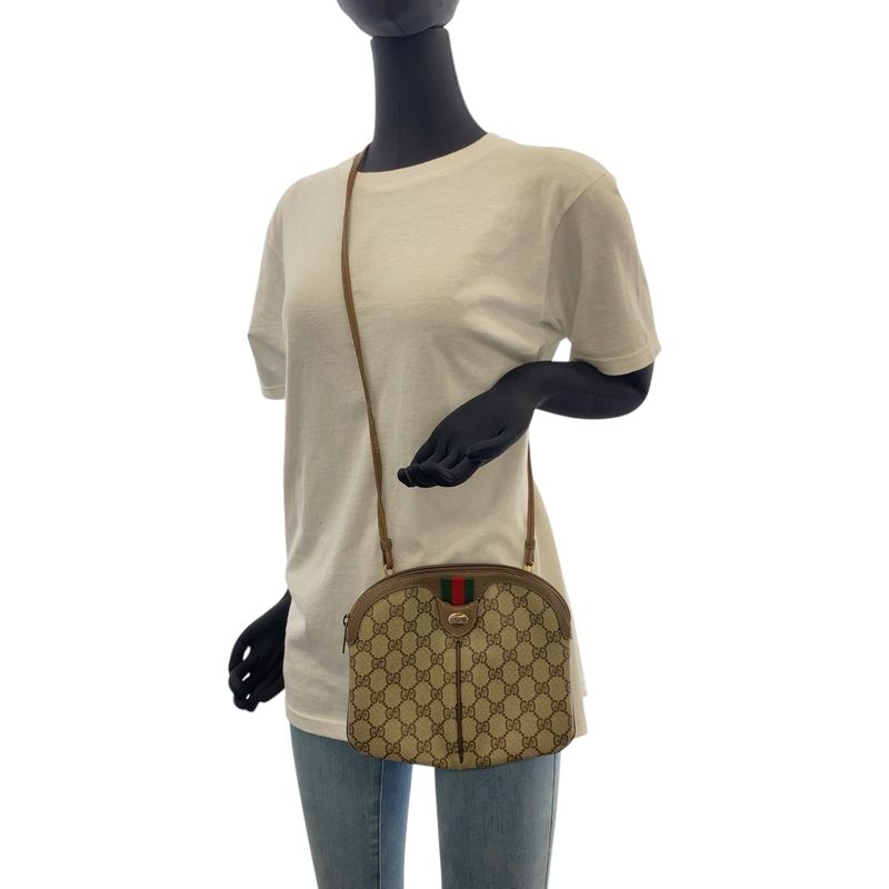 Gucci Old Gucci Beige GG Supreme Canvas 904 02 047 Shoulder Bag Pochette Women