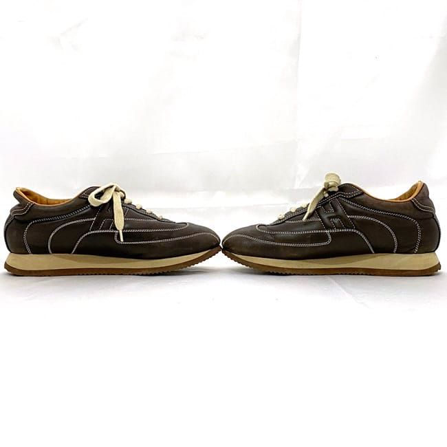 Hermes Quick Sneakers Ec21024 Brown 24.0cm (9.45in)