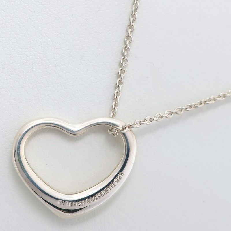 Tiffany & Co Open Heart Elsa Peretti 925 Silver Ladies 5.6g Necklace