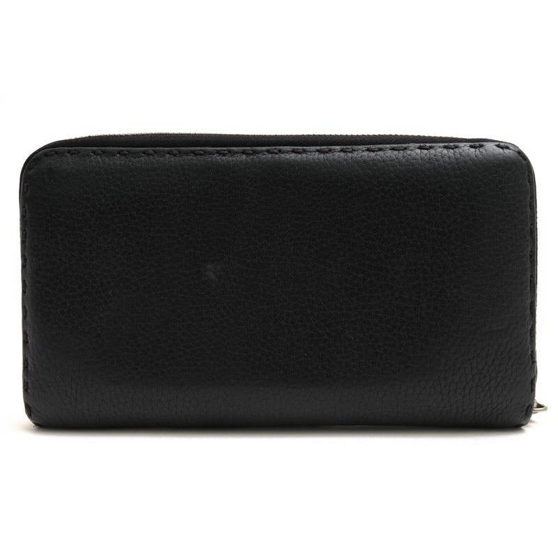 Fendi Long Wallet Men Leather Black 7 M0210 ndu F0 Qa1 zip Around Cuoio — view 2