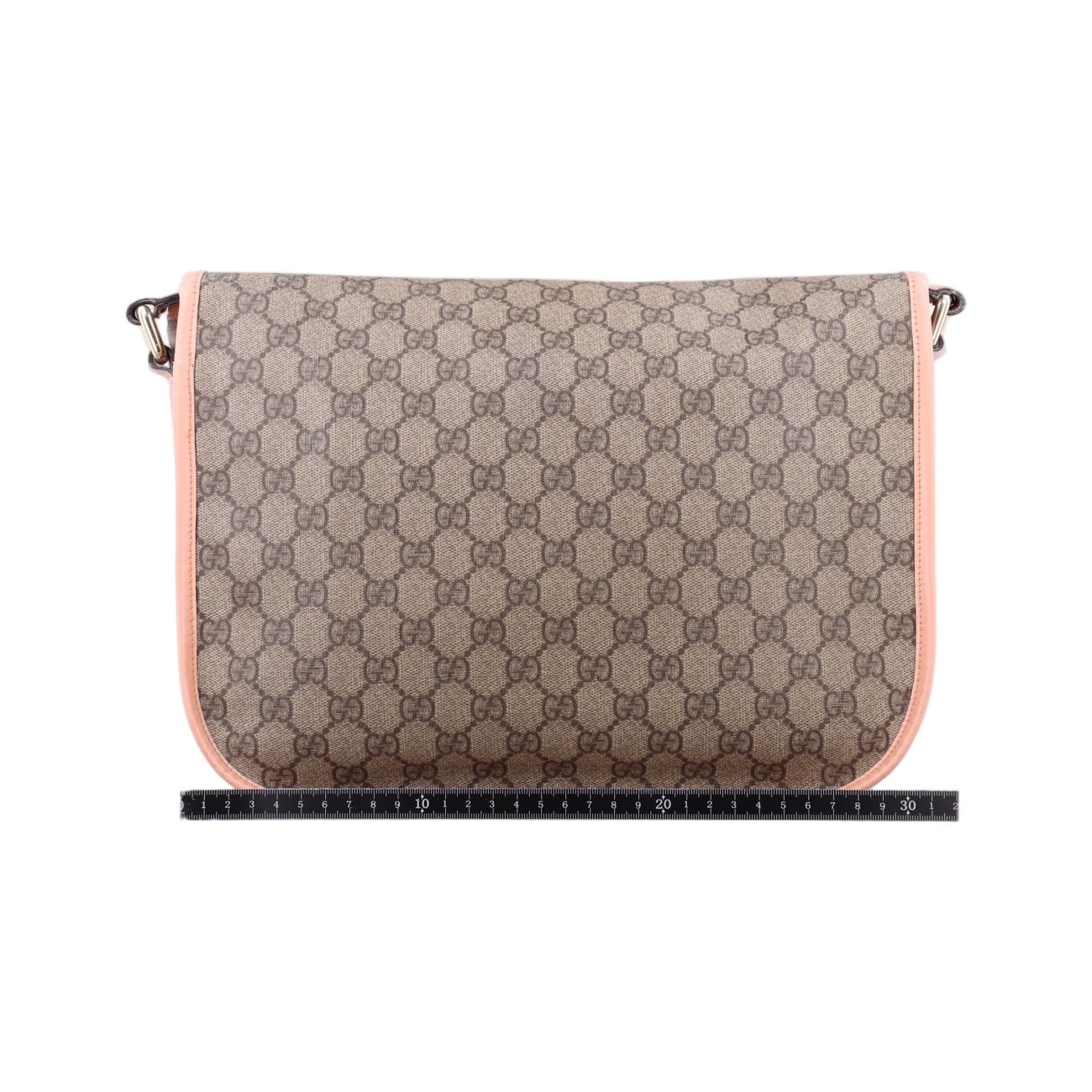 Gucci GG Plus Messenger Beige Pink Canvas Leather Tote — view 2