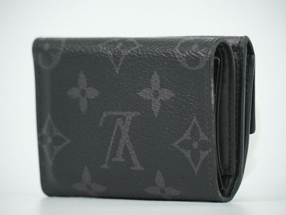 Authentic Louis Vuitton LV Discovery Monogram Eclipse Fold Wallet Black Gray