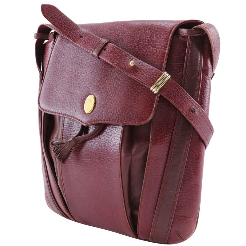 Cartier Must Line Leather Bordeaux Women's Shoulder Bag