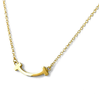 Tiffany & Co T Smile Mini Necklace YG Yellow Gold