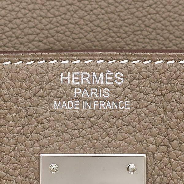 Hermes Handbag Birkin 40 Togo Etoupe Silver Hardware Glazed U Engraved (2022)