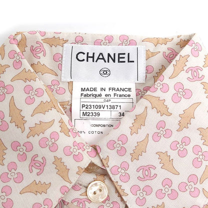 Chanel Cotton Shirt P23109 Size 34 Camellia Pattern