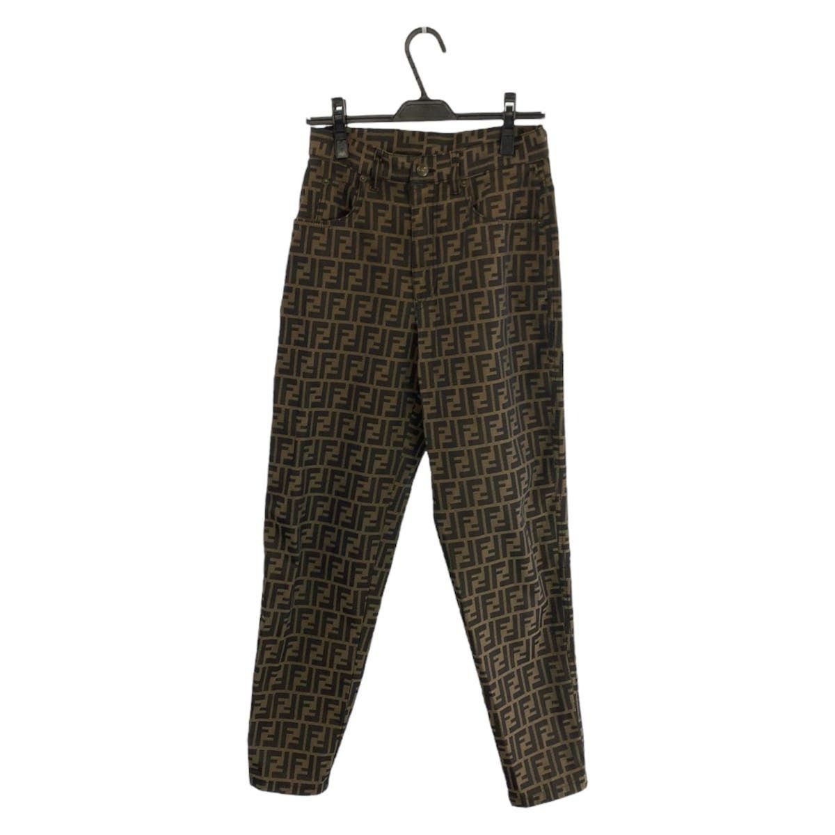 Fendi Zucca 29 Inch Brown Polyester Cotton Pants