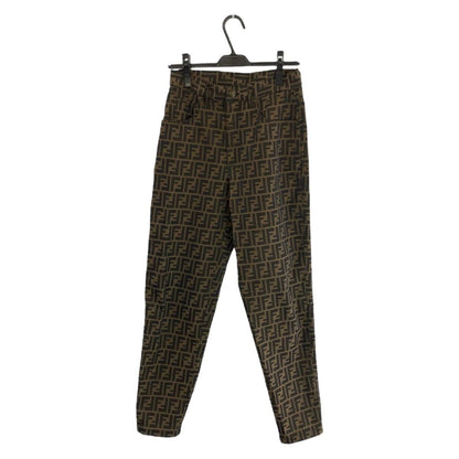 Fendi Zucca 29 Inch Brown Polyester Cotton Pants