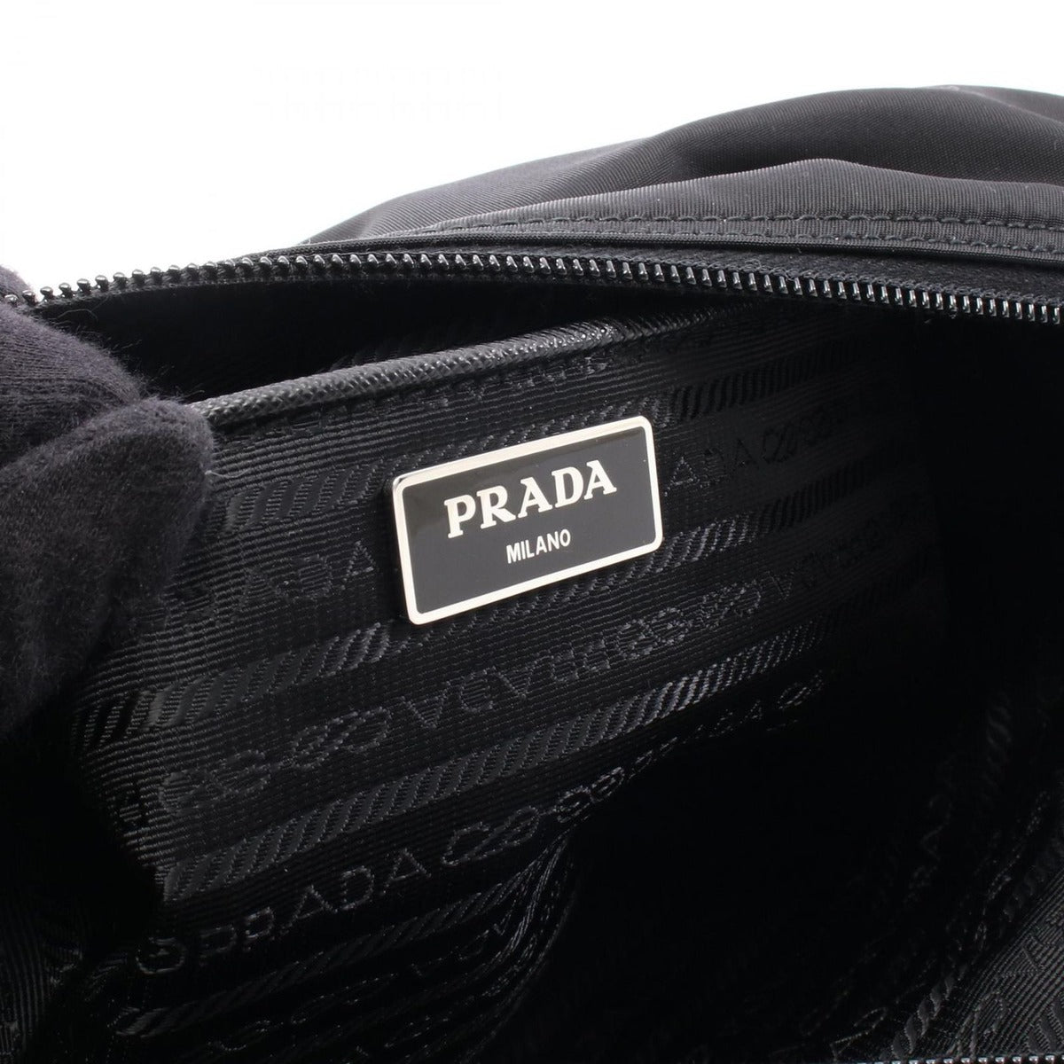 Prada Shoulder Bag Vela Black Nylon Leather — view 4