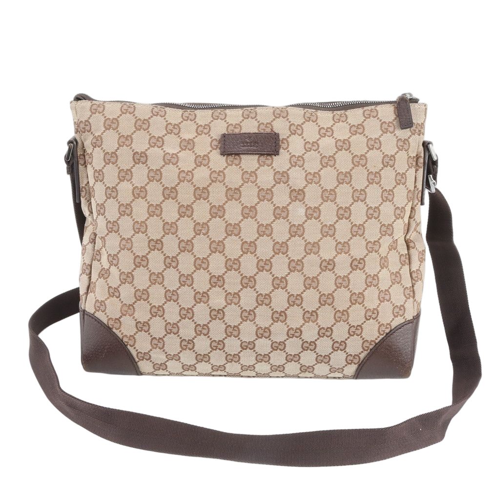 Gucci GG Canvas Leather Shoulder Bag Crossbody Messenger Business