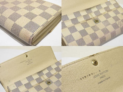 Louis Vuitton Women's Long Wallet N61735 Damier Azure Portefeuille Sarah Medium