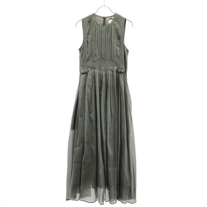 Max Mara S Wally Silk Blend Organdi Dress Gray 34