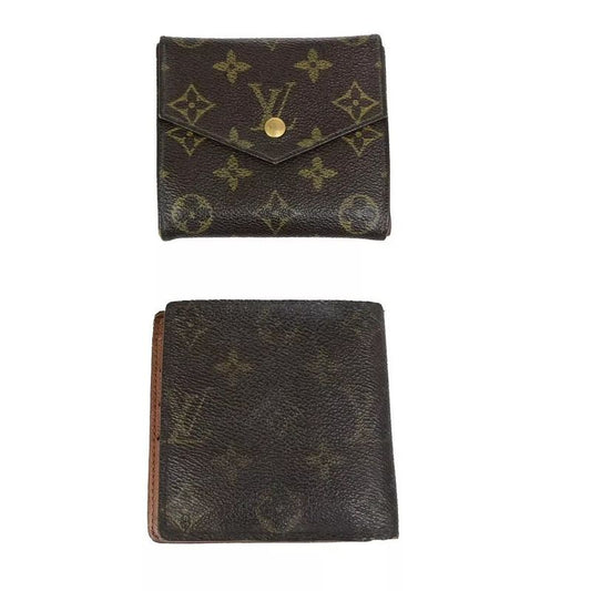 Louis Vuitton Bifold Wallet Monogram W Hook Brown Set Of 2 02bs059