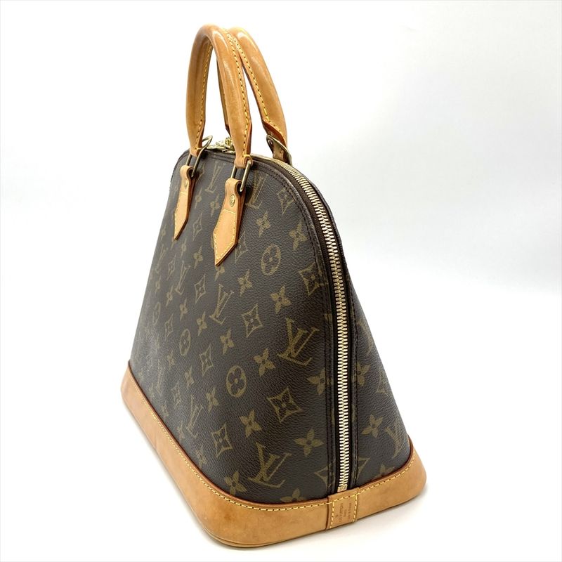 Louis Vuitton Alma PM Handbag Monogram Canvas M51130 Brown Gold Hardware Ba0054