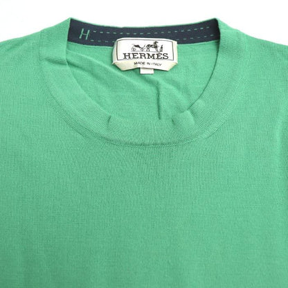Hermes Long Sleeve Crew Neck Knit Green Light Green M Men's Used