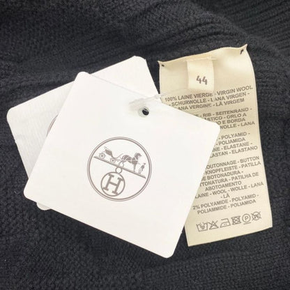 Hermes Knitted Cardigan 4e2706d3 Size 44 H Logo Wool Nylon Black Hermes