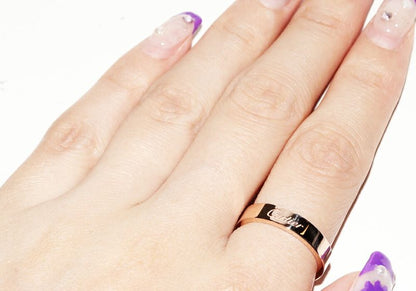 Cartier Ring 18K Pink Gold C De Cartier Ring Engraved Ring Width 4mm (016in)