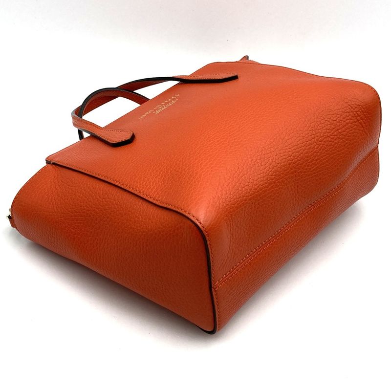 Gucci 368827 Swing Small Handbag Shoulder Bag 2way Orange Leather Women