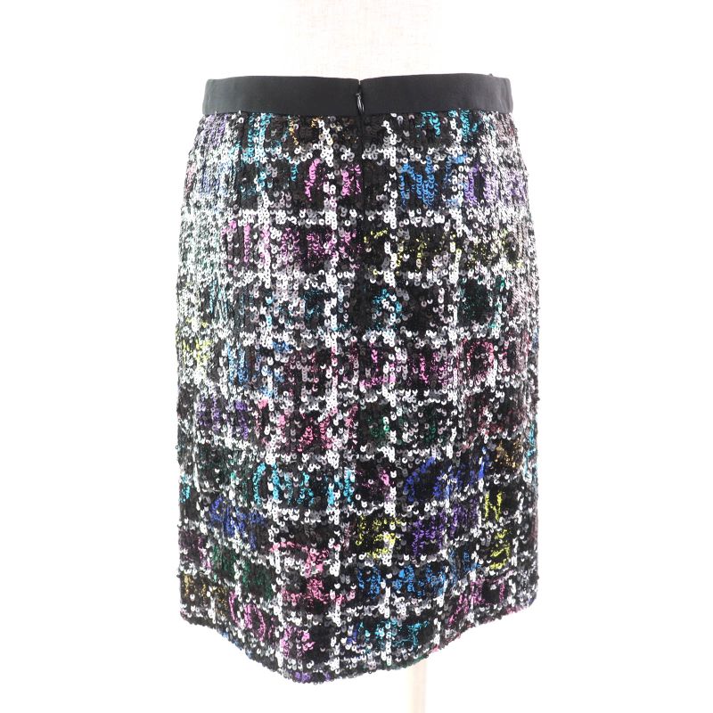 CHANEL 22A P73122 Lined With 100% Silk Sequins With Coco Mark Plate Knee-length