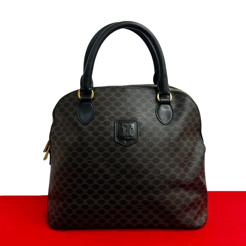 Celine Vintage Macadam Blason Logo Pattern Leather