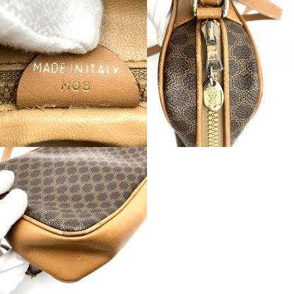 Celine Macadam Shoulder Bag Gold Hardware Vintage Pvc/leather Brown Women