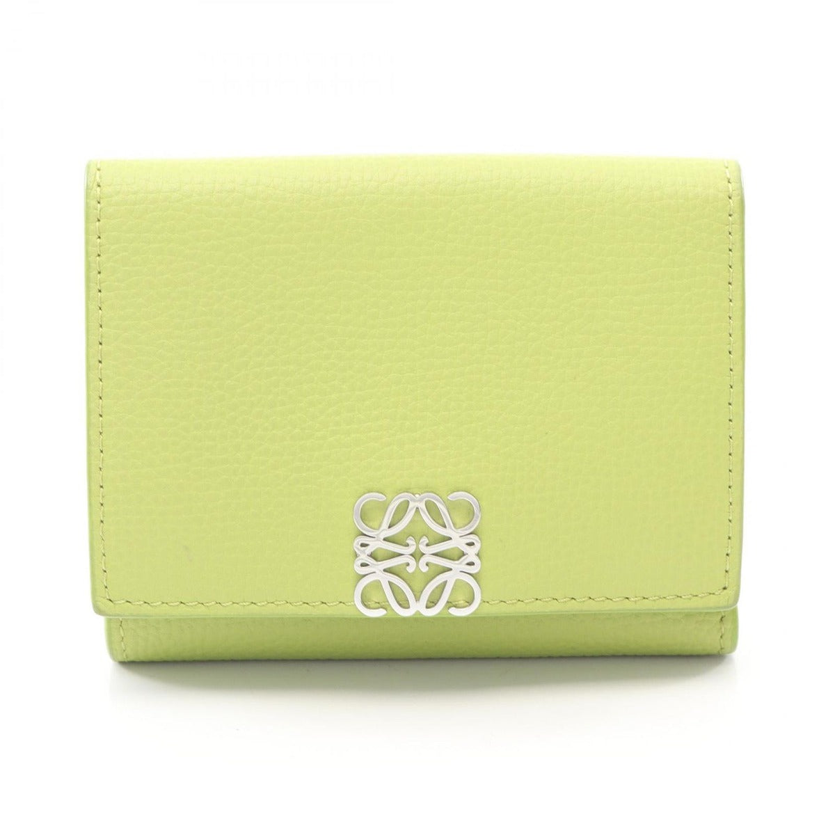 Loewe Trifold Wallet Anagram Apple Green Leather