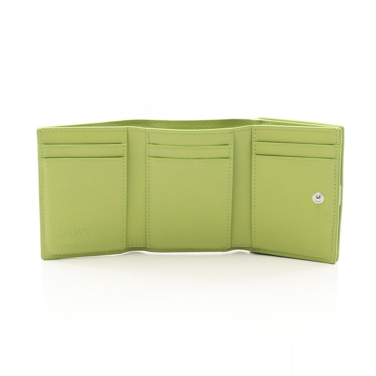 Loewe Trifold Wallet Anagram Apple Green Leather — view 3