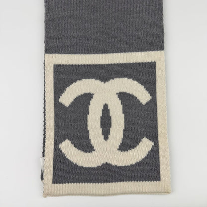 Chanel CC Logo Scarf Wool Silk Two — view 5