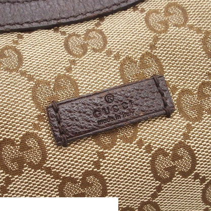 Gucci Shoulder Bag Beige Dark Brown GG Canvas Pattern Half Moon — view 5