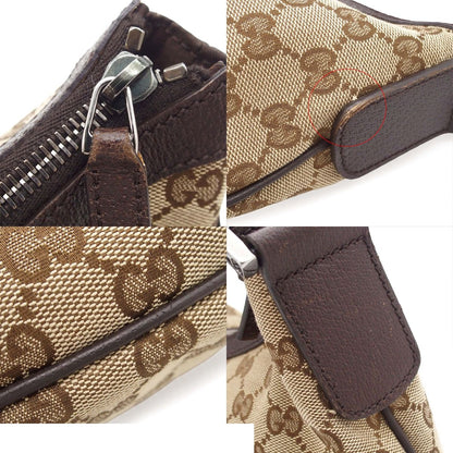 Gucci Shoulder Bag Beige Dark Brown GG Canvas Pattern Half Moon — view 8