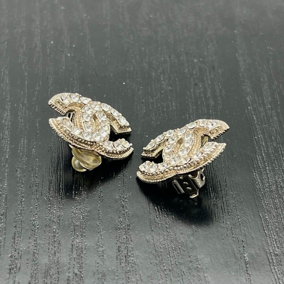 Chanel Earrings Line Stone Gold — view 4