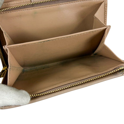 Prada Compact Wallet Bifold L-zip Leather Beige Gold — view 11