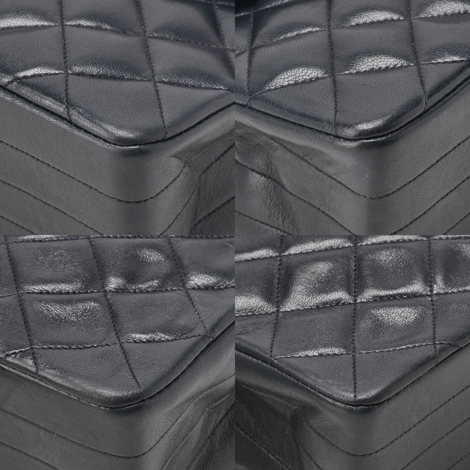 Chanel Mini Matelasse Turnlock Design Flap Chain Shoulder Bag Lamb Skin Navy